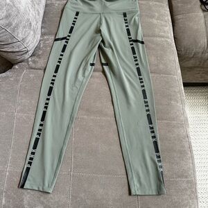 PINK Victoria's Secret Green Leggings with Black Accents